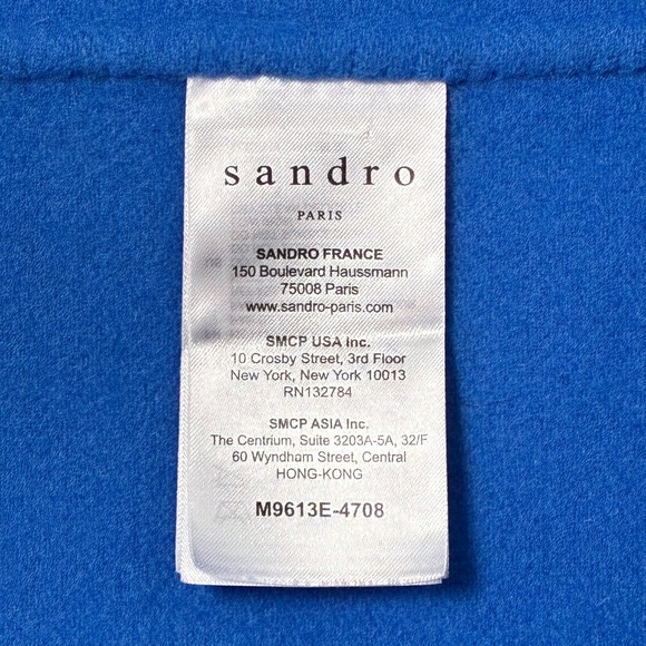 Sandro Paris Cobalt Blue Long Coat – FR 38 / US 6 - Picture 5 of 6